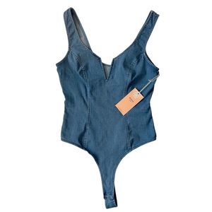 Denim Bodysuit Onsie -NWT